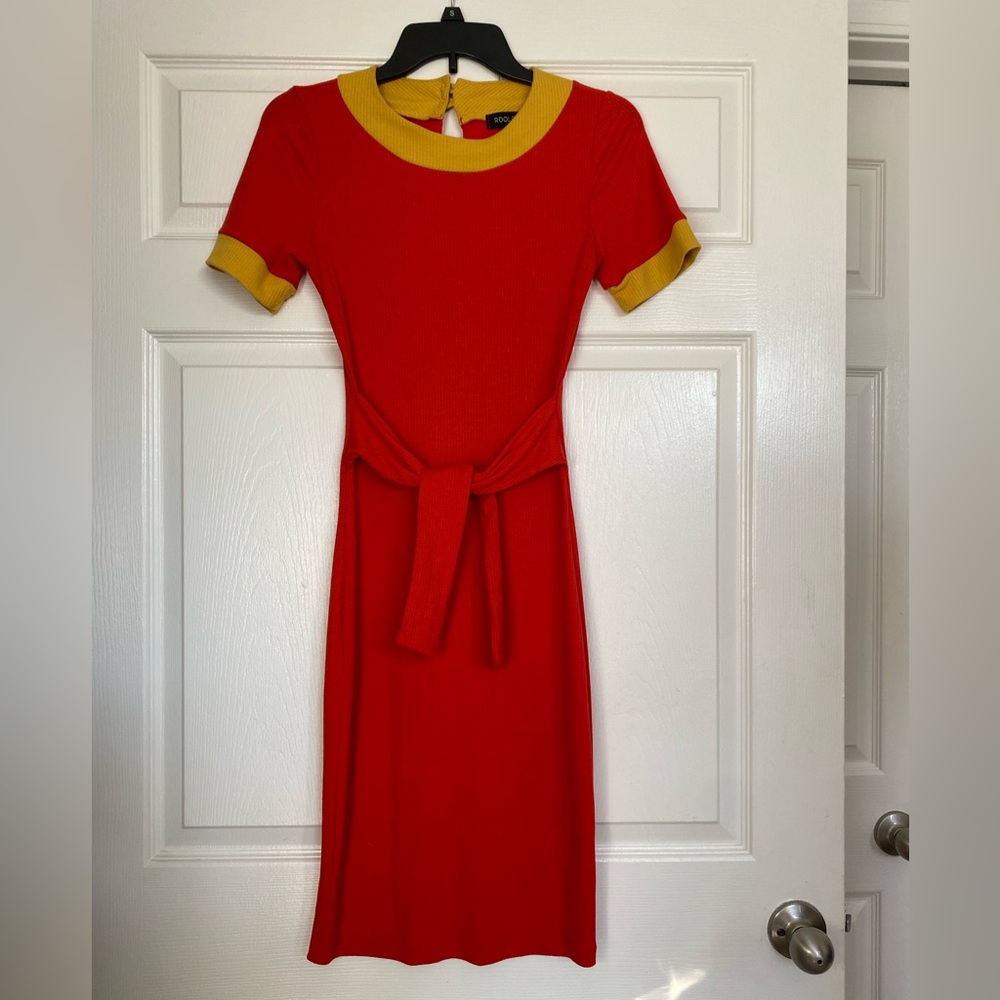 Two-tone Ribbed Bodycon Dress